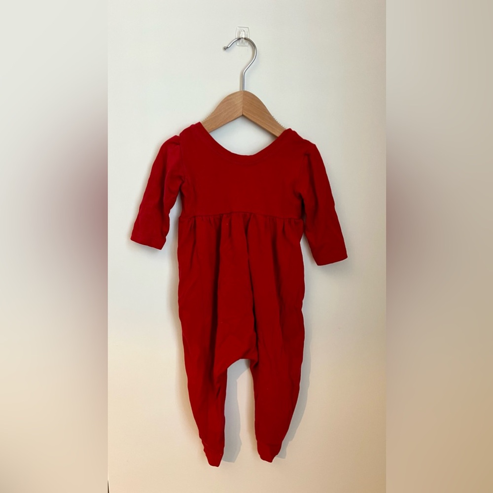 Vibrant Red Kids Romper
